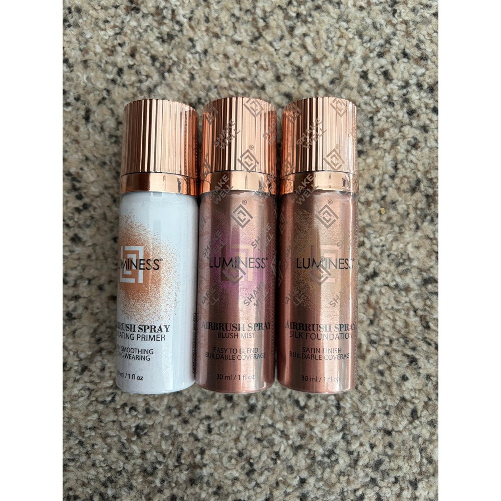 Luminess Airbrush Spray Silk Foundation, Blush, Primer 30ml 1oz Light Medium NEW